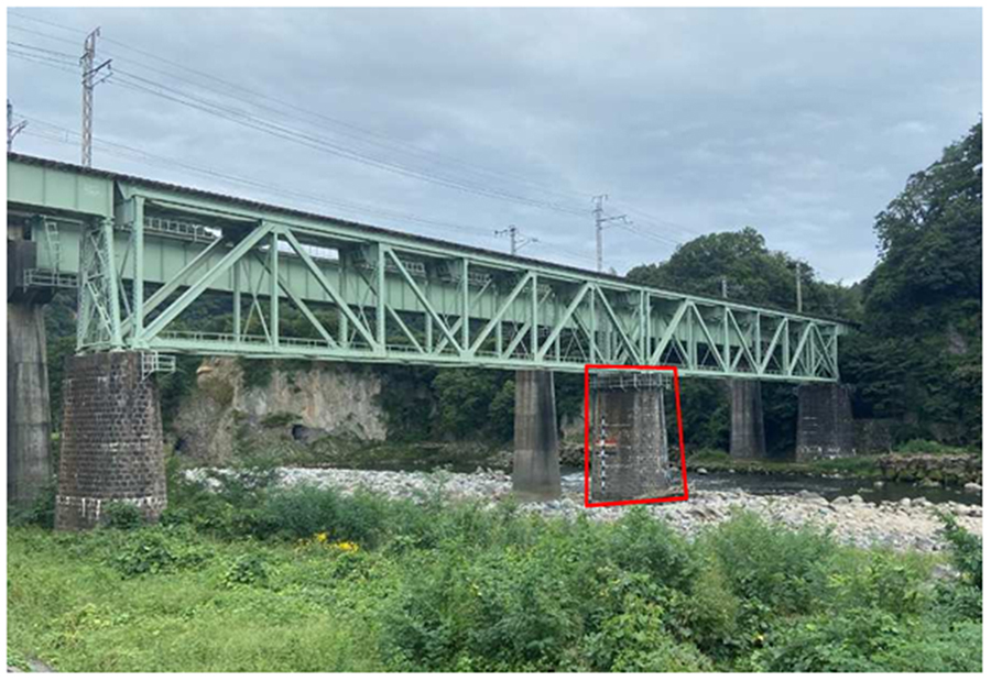 作業箇所（上越線：第3利根川橋りょう2P（下り線））